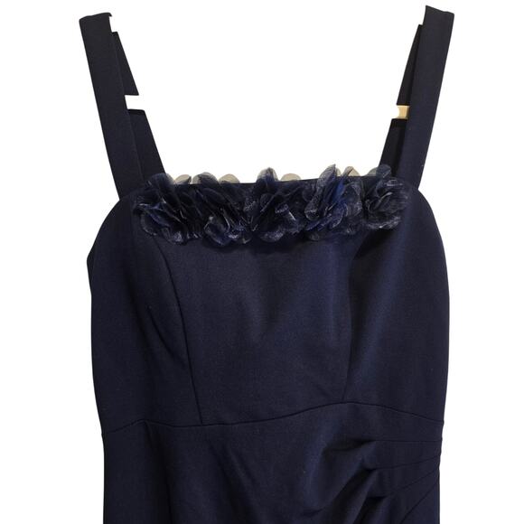 Alex Evenings Navy Maxi Dress with Floral Detail Size 6 Nwt - Picture 4 of 12